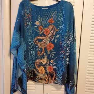 JM Collection floral print blouse